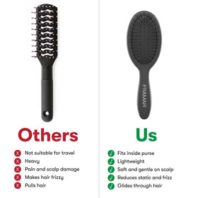 FRAMAR Mini Hair Brush Detangler with wet hair