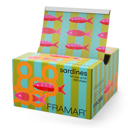 FRAMAR Multi Color Sardine Hair Foil front view showing vibrant design