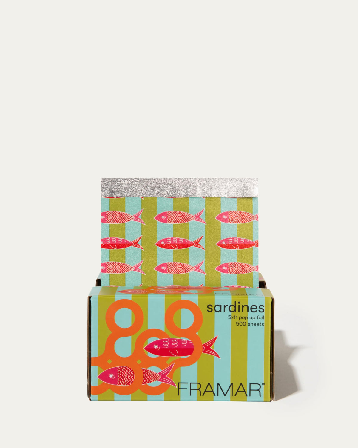 FRAMAR Multi Color Sardine Hair Foil vibrant sardine pattern detail
