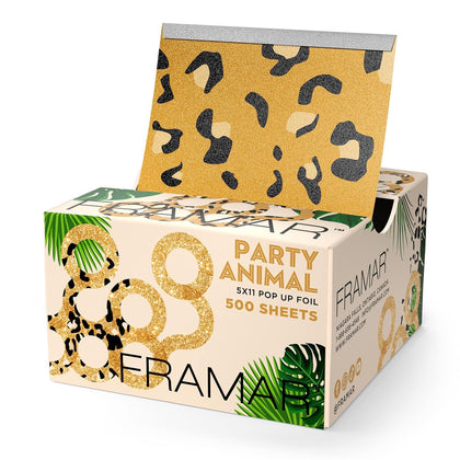 FRAMAR Party Animal Hair Foils leopard design front view