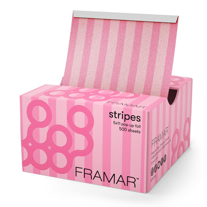 FRAMAR Pink Stripes Hair Foil front view in packaging
