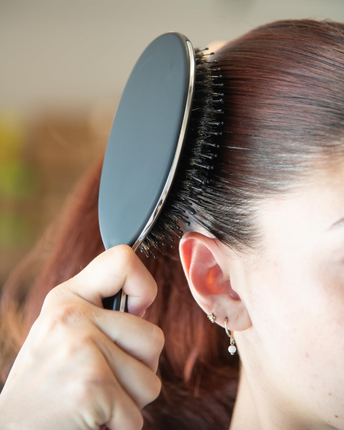 FRAMAR Soft Boar Bristle Hair Brush bristles close-up