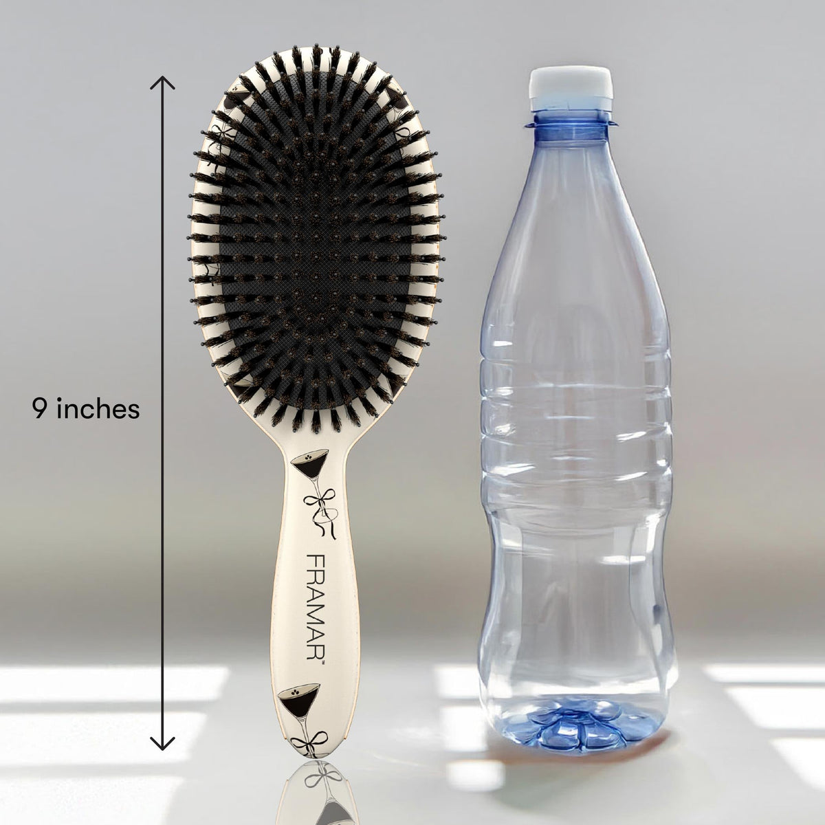 FRAMAR Soft Boar Bristle Hair Brush bristles close-up