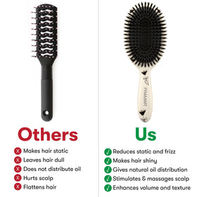 FRAMAR Soft Boar Bristle Hair Brush in hand
