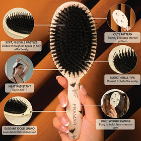 FRAMAR Soft Boar Bristle Hair Brush side view