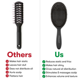 FRAMAR Soft Boar Bristle Hair Brush with natural oils
