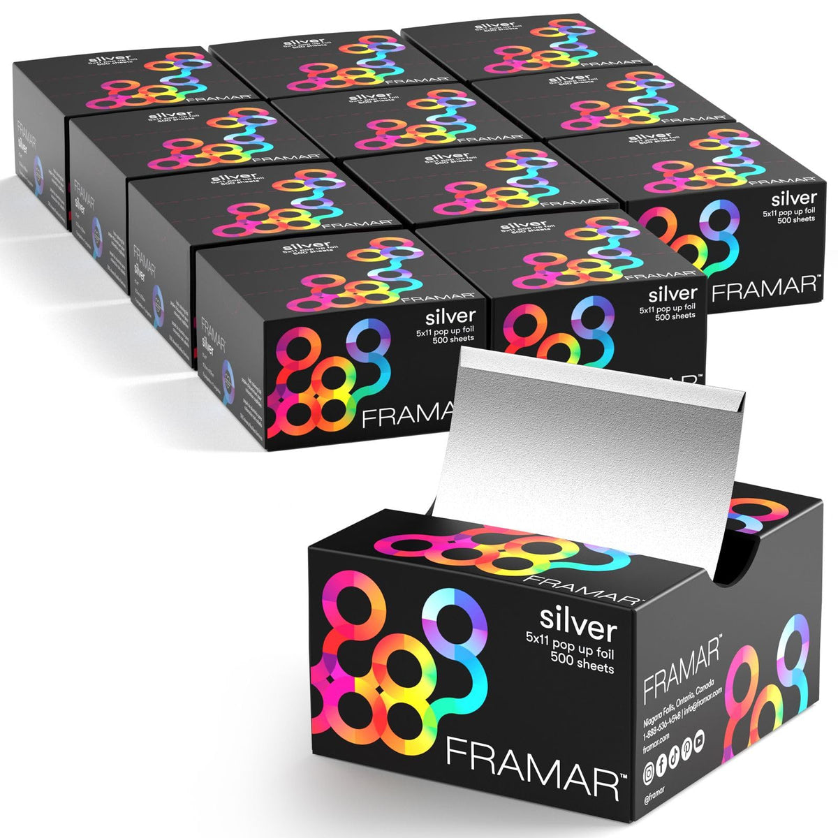 FRAMAR Star Struck Silver Pop Up Hair Foil pack front view