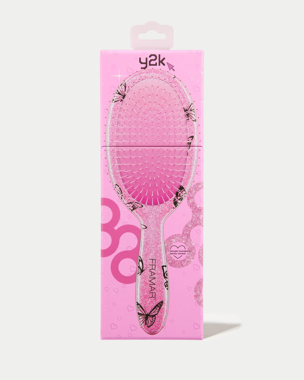 FRAMAR Y2K Print Hair Brush Detangler side view
