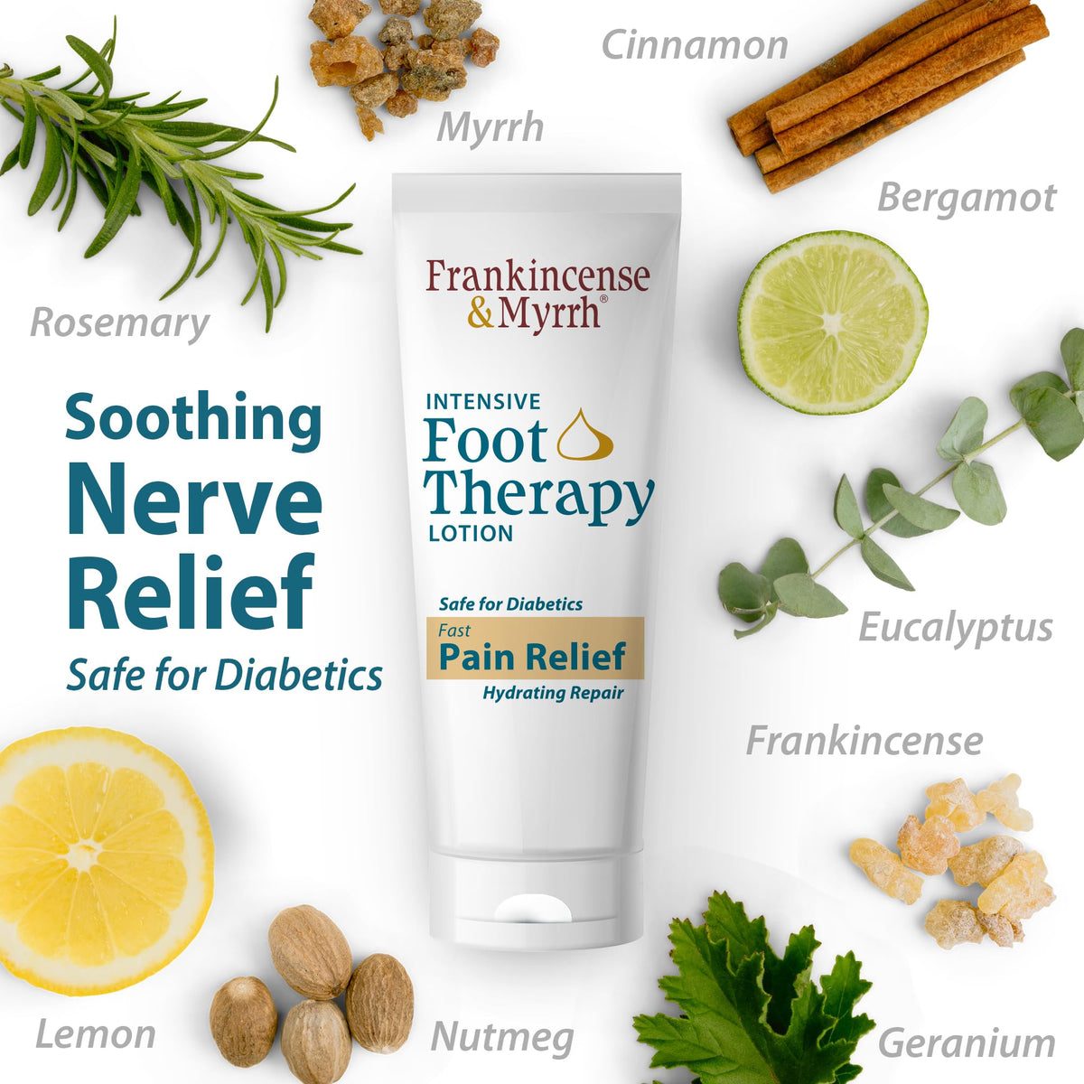Frankincense & Myrrh Intensive Foot Therapy Lotion 3 oz opened with cream texture