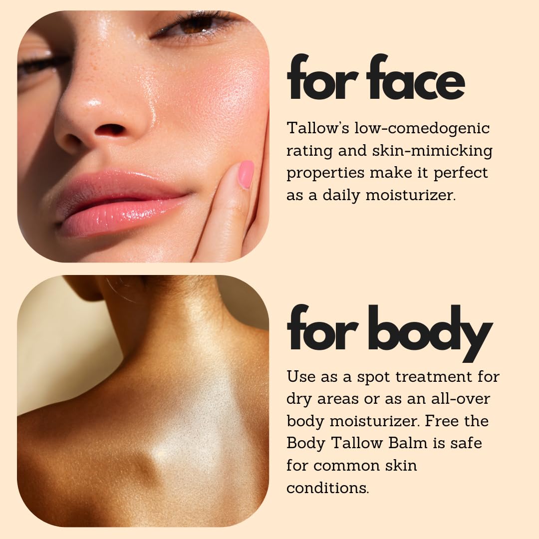 Free the Body Tallow and Rose Hip Balm being applied on skin