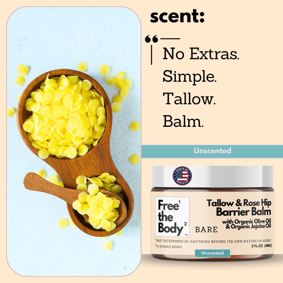 Free the Body Tallow and Rose Hip Balm with natural ingredients