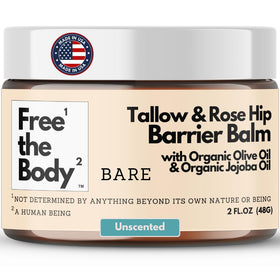 Free the Body Tallow and Rose Hip Barrier Balm 2oz jar front view