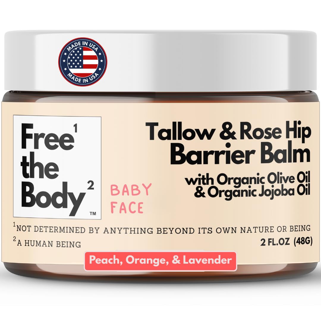 Free the Body Tallow and Rose Hip Barrier Balm 2oz jar front view