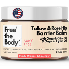 Free the Body Tallow and Rose Hip Barrier Balm 2oz jar front view