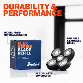 Freebird FlexSeries blade in wet shaving scenario