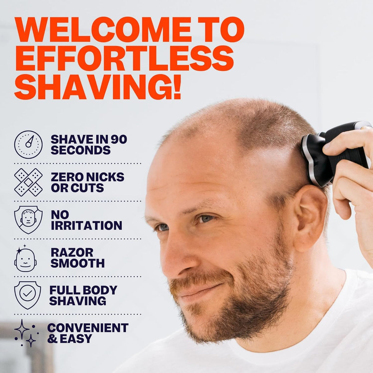 Freebird shaver with five attachments displayed