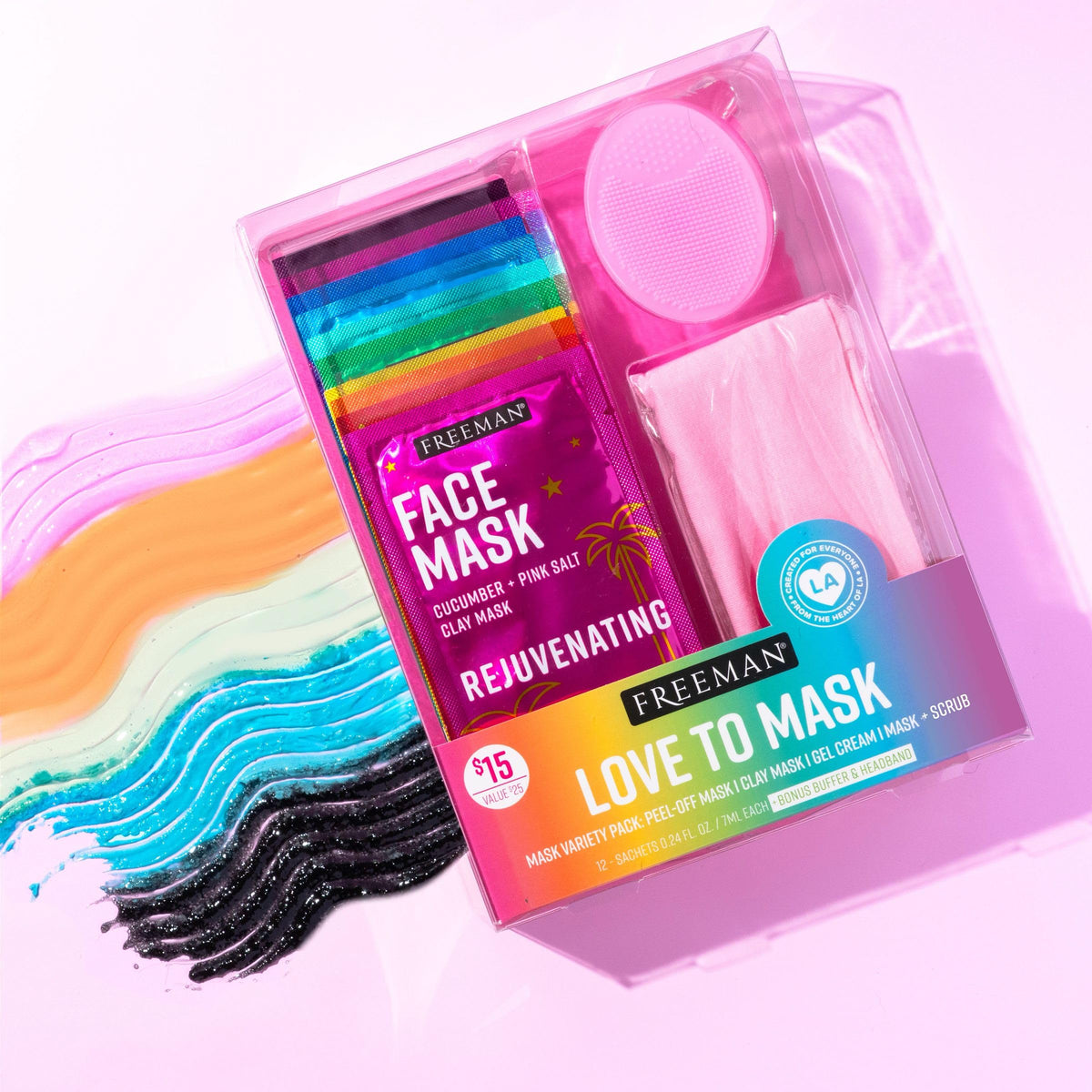Freeman face masks assortment with travel-friendly headband