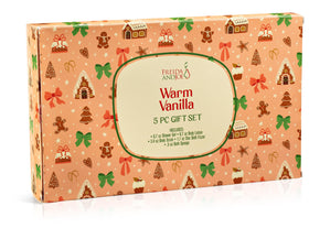 Freida and Joe gift box packaging with warm vanilla scent