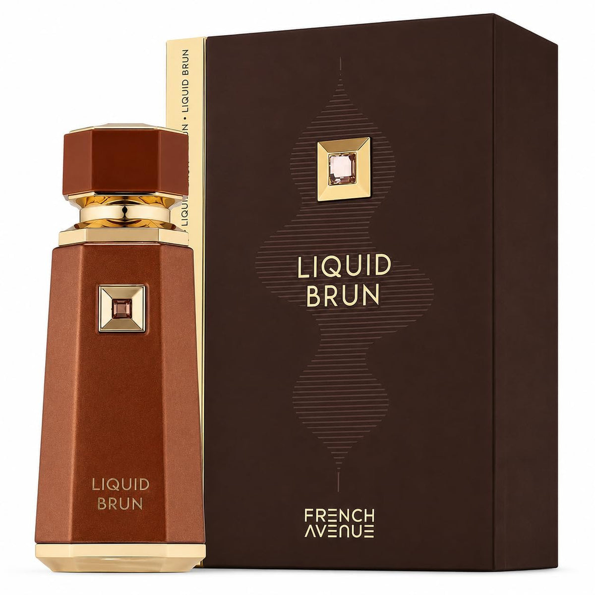 French Avenue Liquid Brun Eau de Parfum on a table