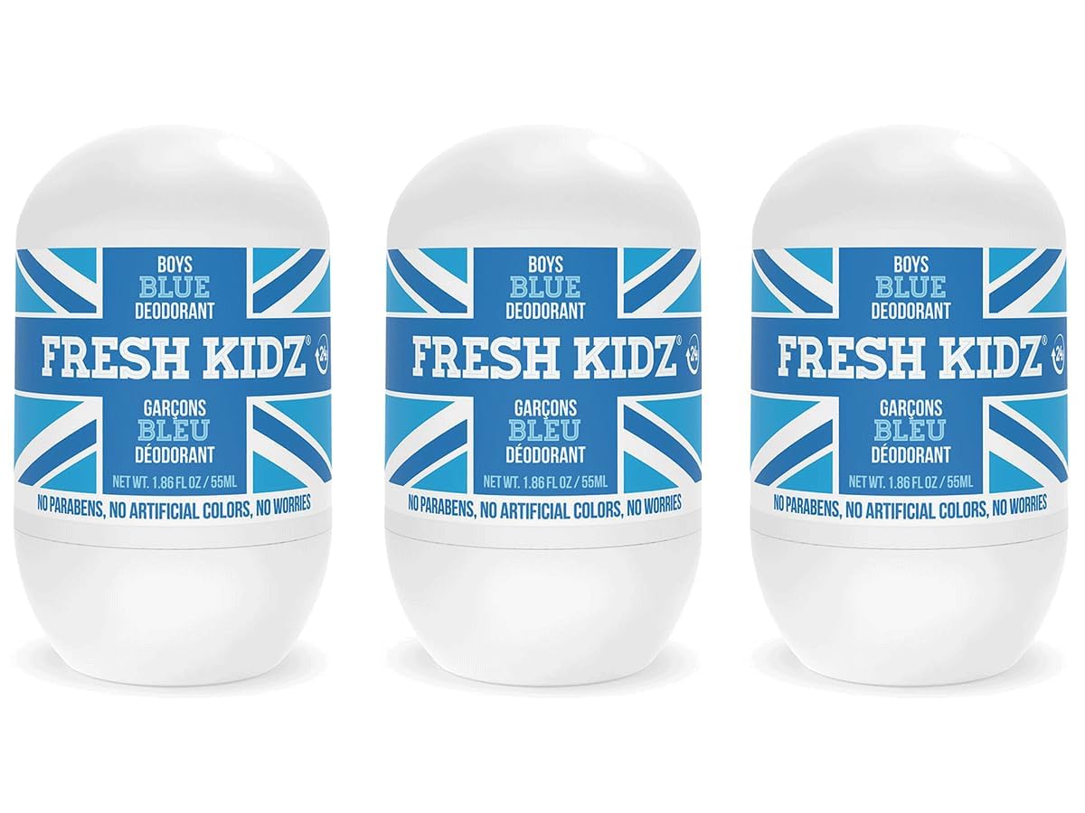 Fresh Kidz Blue Roll-On Deodorant 3-Pack front view