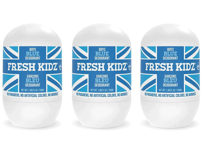 Fresh Kidz Blue Roll-On Deodorant 3-Pack front view