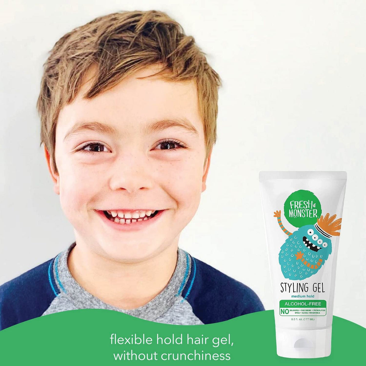 Fresh Monster Kids Hair Gel application on hair