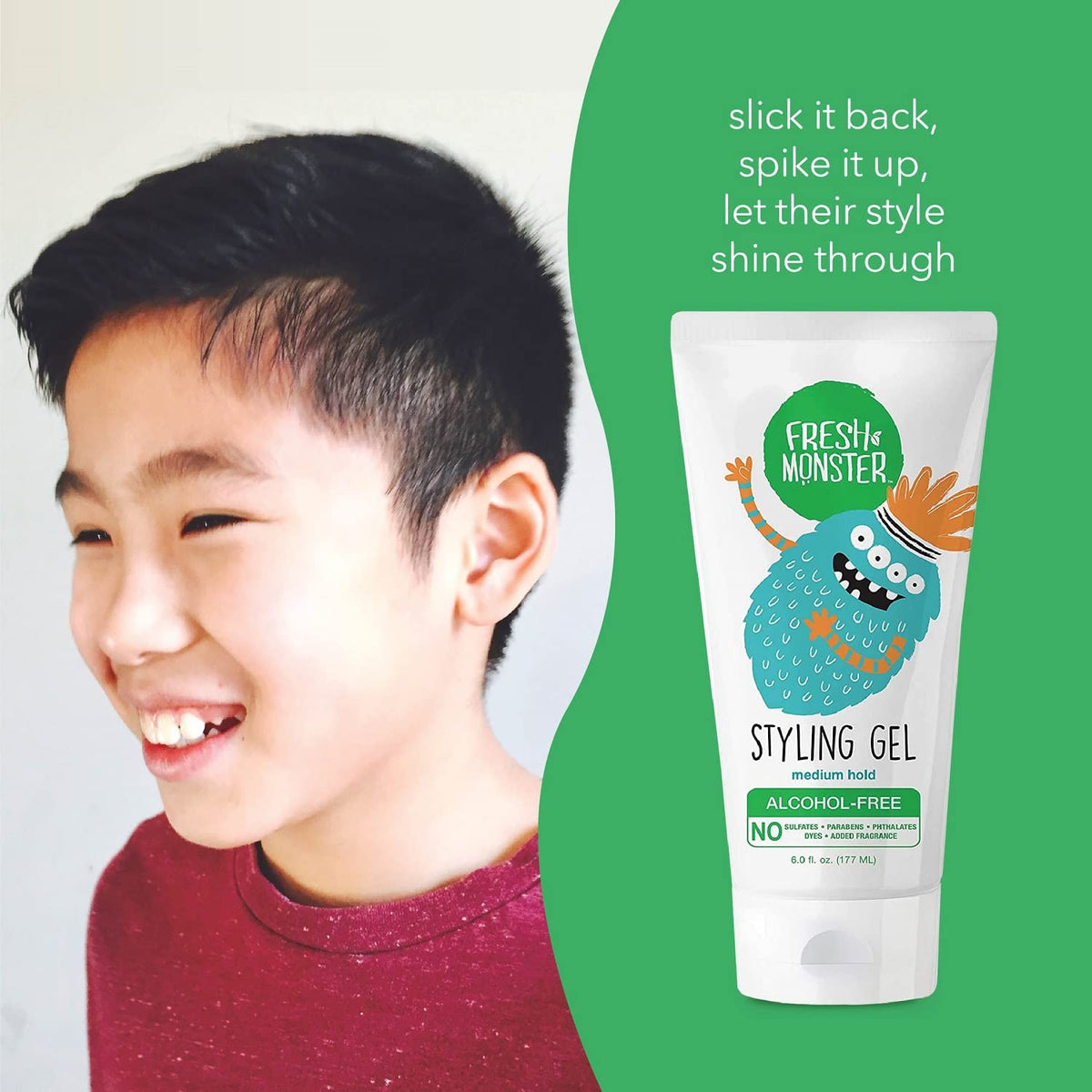 Fresh Monster Kids Hair Gel packaging details