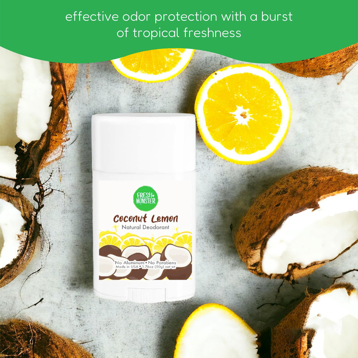 Fresh Monster Kids Natural Deodorant Coconut Lemon application