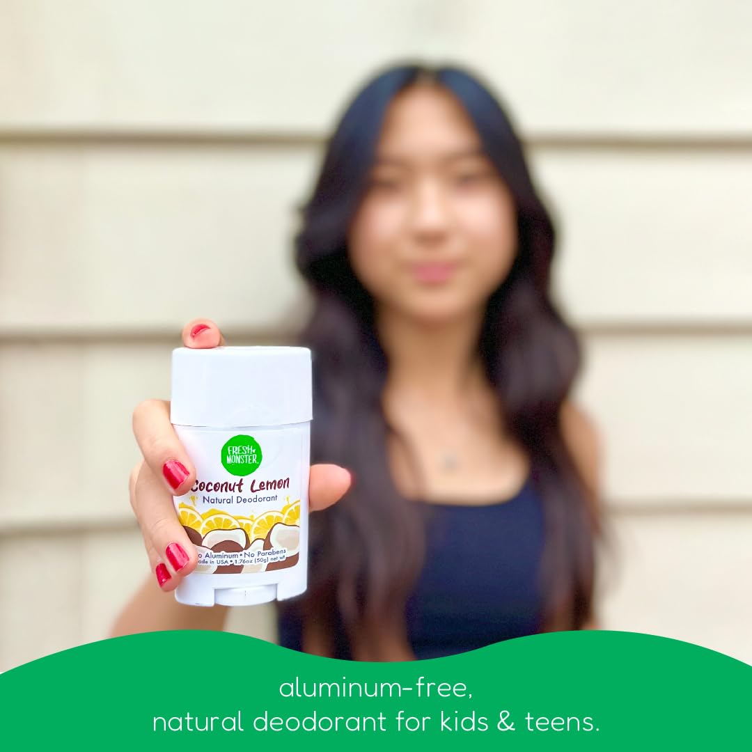 Fresh Monster Kids Natural Deodorant Coconut Lemon side view