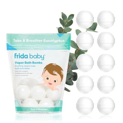Frida Natural Vapor Bath Bombs package front view with 10 bath bombs