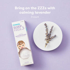 Frida Sleep Bath Bombs lavender bomb in warm water fizzing