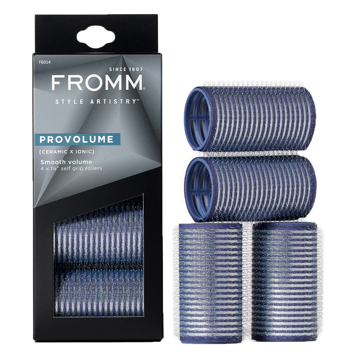 Fromm ProVolume 1.25 inch self-grip hair rollers front view