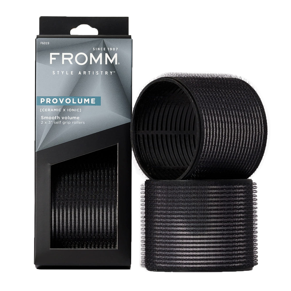 Fromm ProVolume 3-inch self-grip ceramic hair rollers front view