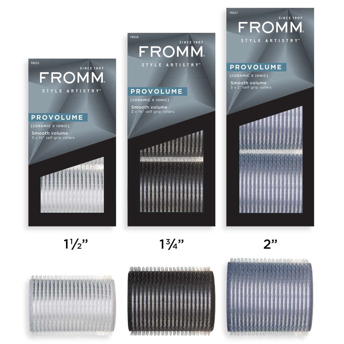 Fromm ProVolume Hair Rollers Bundle with 1.5", 1.75", and 2" rollers