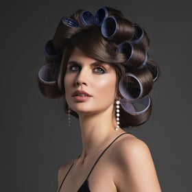Fromm ProVolume Hair Rollers in use on medium-length hair