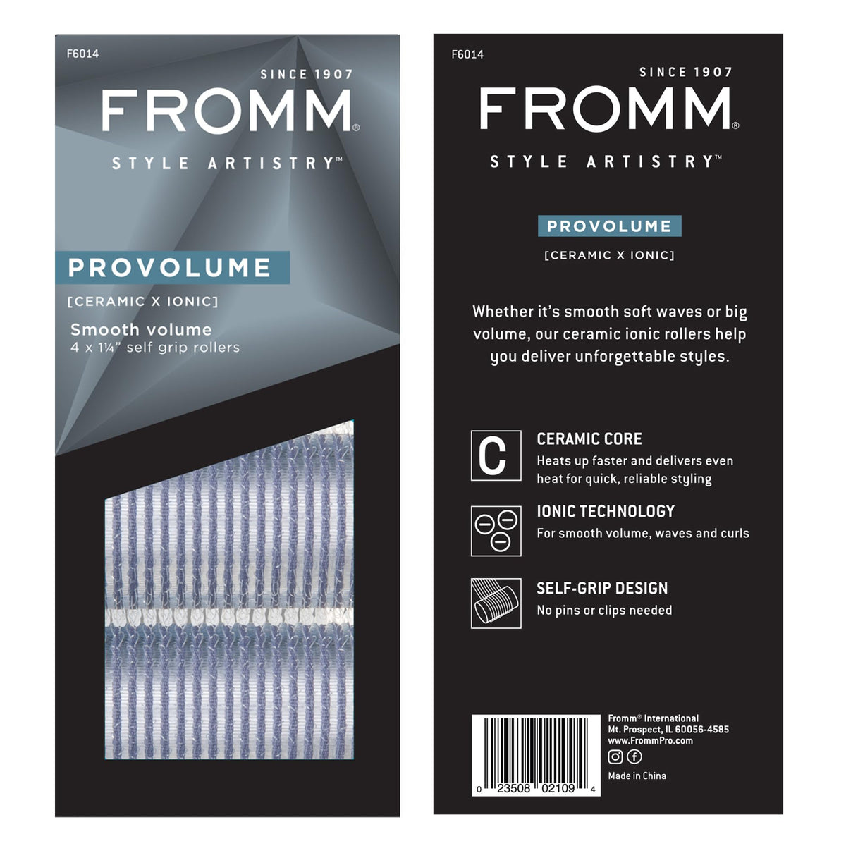 Fromm ProVolume hair rollers showing self-grip design