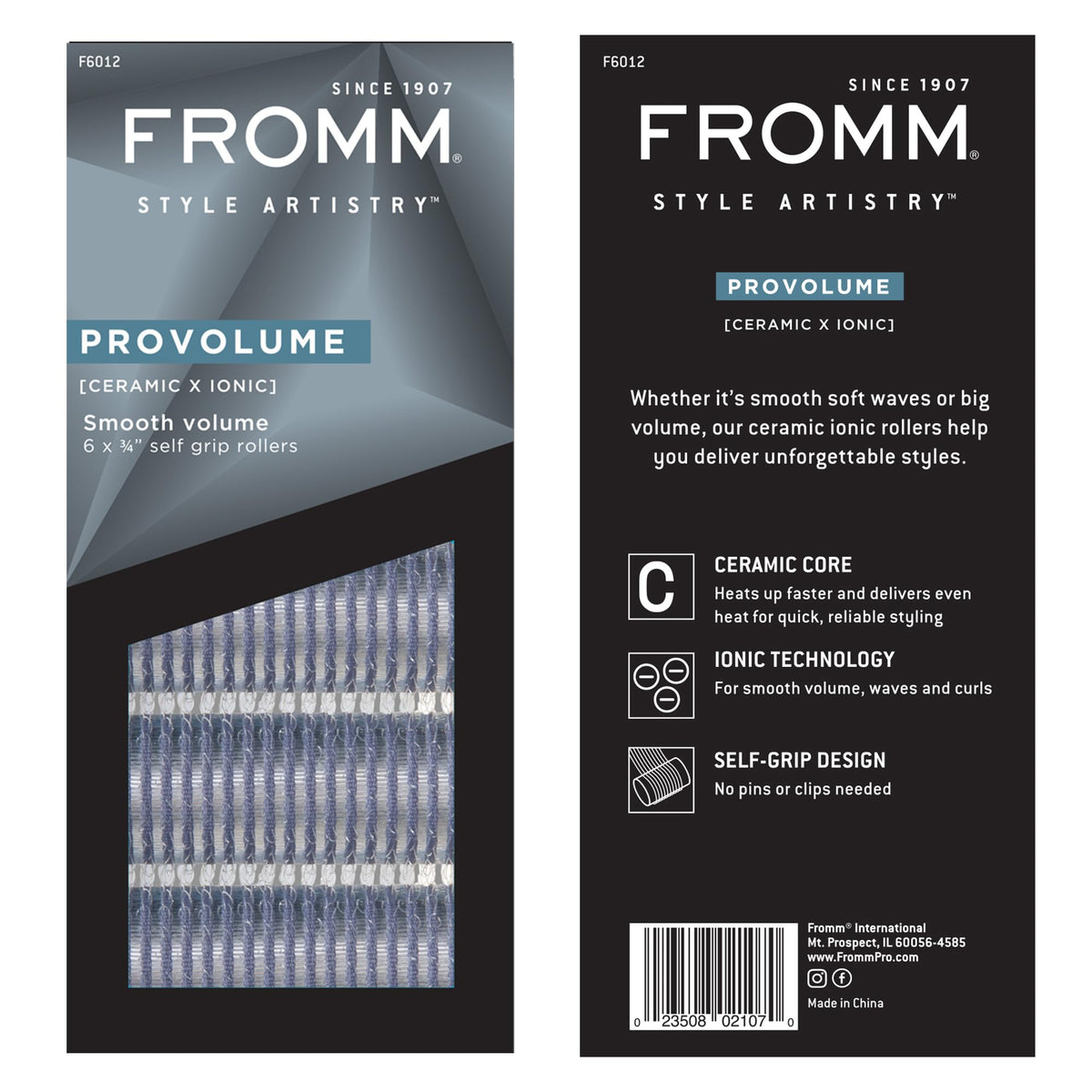 Fromm ProVolume hair rollers showing self-grip design