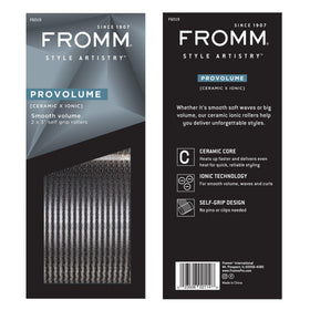 Fromm ProVolume hair rollers with finished hairstyle