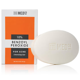 Front view of 111MedCo 10% Benzoyl Peroxide Acne Cleansing Bar