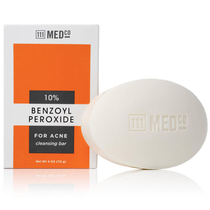 Front view of 111MedCo 10% Benzoyl Peroxide Acne Cleansing Bar