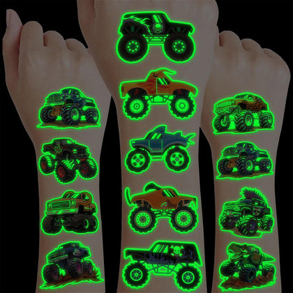 Front view of 91TATTOOS Monster Truck temporary tattoos pack