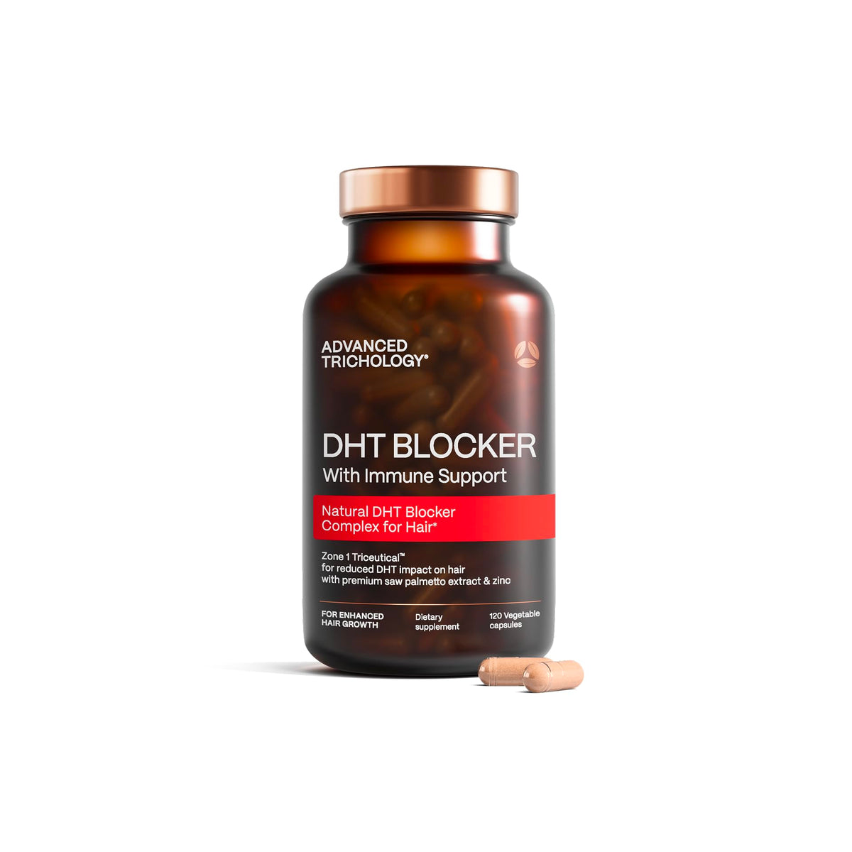 Front view of Advanced Trichology DHT Blocker 141g bottle
