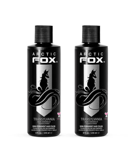 Front view of ARCTIC FOX Transylvania Black Semi-Permanent Hair Dye 8 oz bottles
