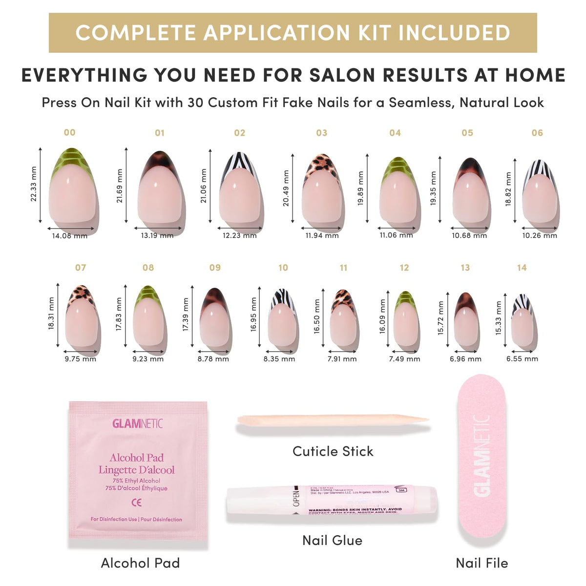 Front view of Glamnetic Press On Nails showcasing glossy finish
