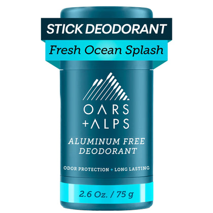 Front view of Oars + Alps Men's Deodorant 2.6oz with Ocean Splash scent