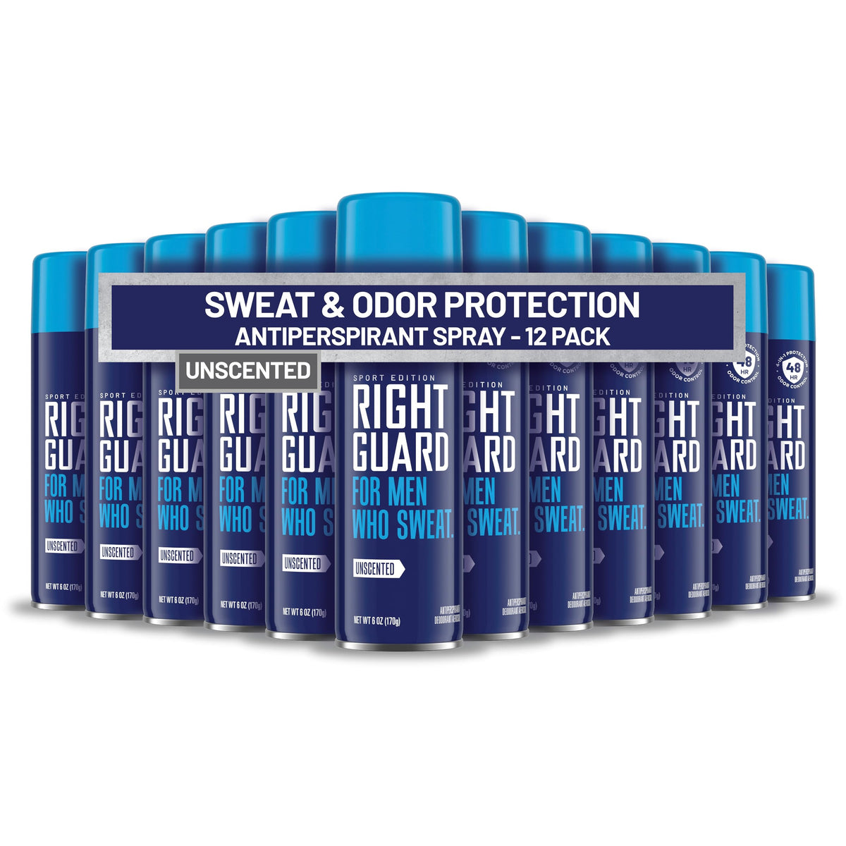 Front view of Right Guard Sport Unscented Antiperspirant Spray 6oz