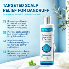 Front view of Roycederm Anti-Dandruff Shampoo bottle