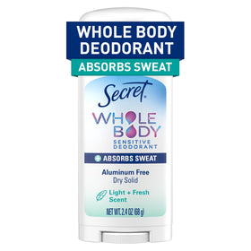 Front view of Secret Whole Body Deodorant Stick 2.4 oz