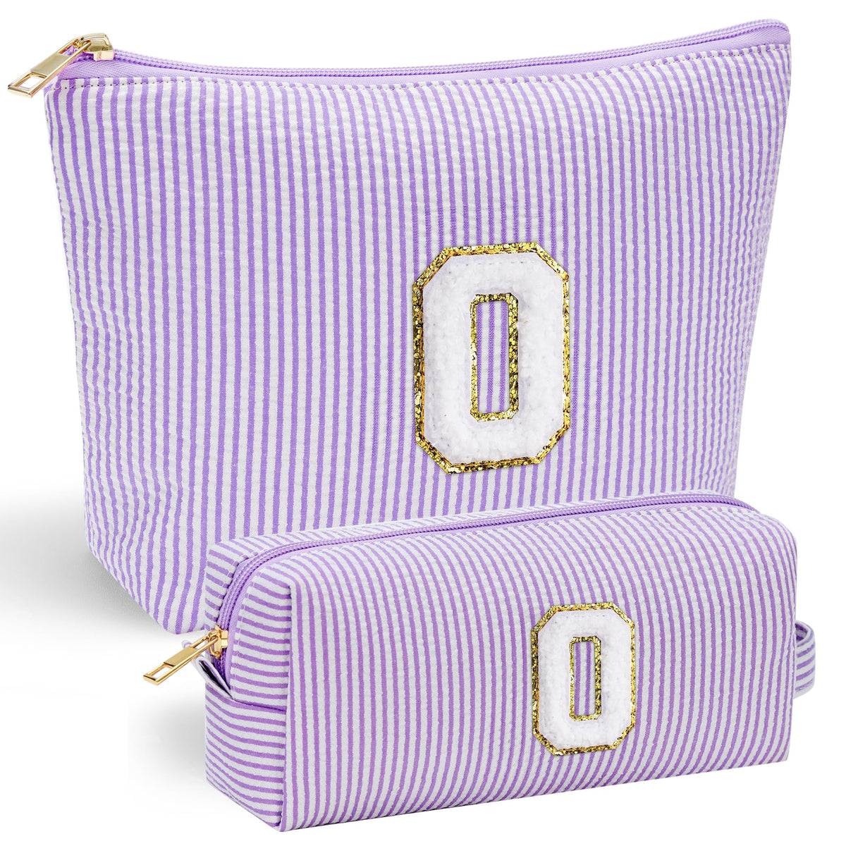 Front view of YOOLIFE Cute Makeup Bag Pouch with initial letter