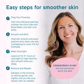 Frownies Forehead Patches with application instructions